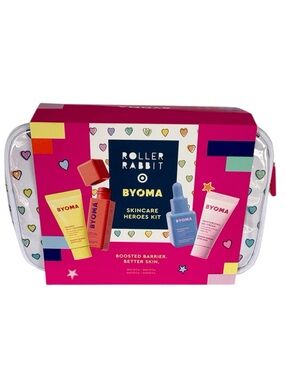 Roller Rabbit x BYOMA Skincare Heroes Kit Limited Edition Disco Hearts NWT